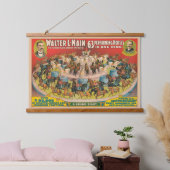 Circus Poster van 63 optredende paarden in één rin Hangend Wandkleed (Slaapkamer)