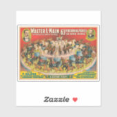 Circus Poster van 63 optredende paarden in één rin Sticker (Vel)