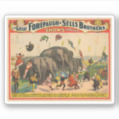Circus Poster van acrobaten springen over olifante Sticker (Voorkant)