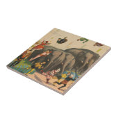 Circus Poster van acrobaten springen over olifante Tegeltje (Zijkant)