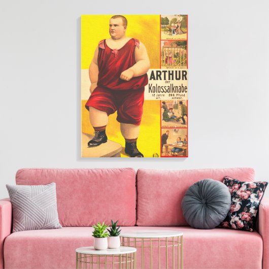  circus Poster van Arthur het kolossale Kind Canvas Afdruk (Insitu (Woonkamer))