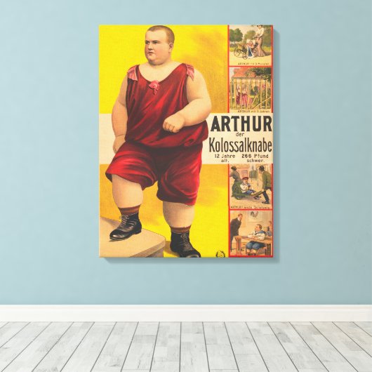 circus Poster van Arthur het kolossale Kind Canvas Afdruk (Insitu (Houten vloer))