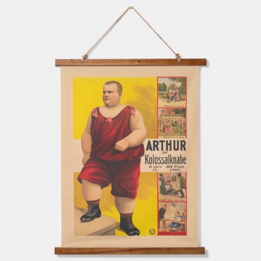 circus Poster van Arthur het kolossale Kind Hangend Wandkleed (Voorkant)