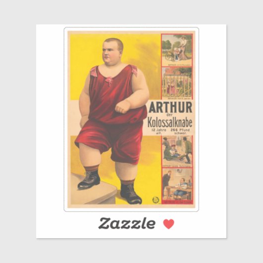  circus Poster van Arthur het kolossale Kind Sticker (Vel)