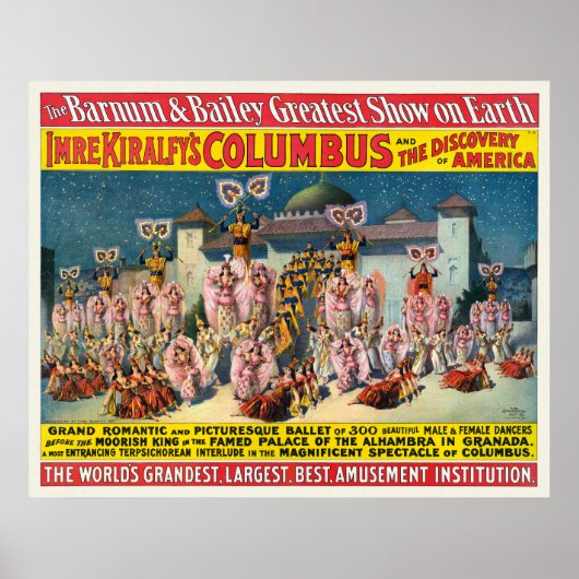 Circus Poster van dansers voor de Moorse koning (Voorkant)