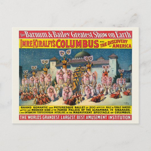 Circus Poster van dansers voor de Moorse koning Briefkaart (Voorkant)