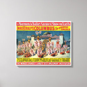 Circus Poster van dansers voor de Moorse koning Canvas Afdruk