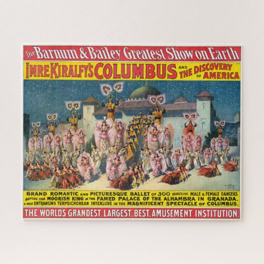 Circus Poster van dansers voor de Moorse koning Legpuzzel (Horizontaal)