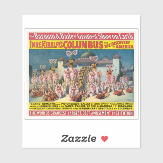 Circus Poster van dansers voor de Moorse koning Sticker (Vel)