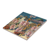 Circus Poster van dansers voor de Moorse koning Tegeltje (Zijkant)