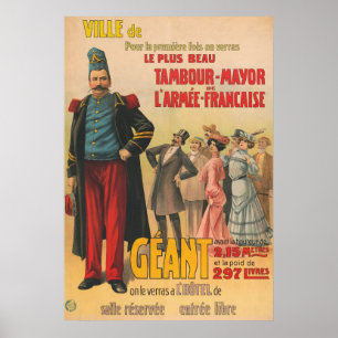 Circus Poster van de menigte bewonderen een Franse