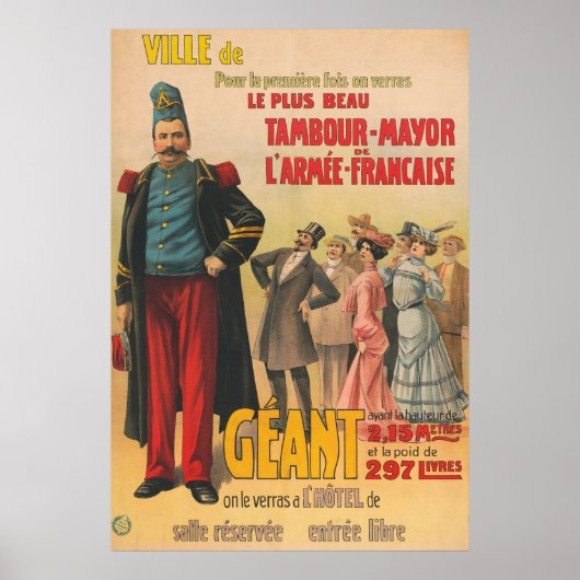 Circus Poster van de menigte bewonderen een Franse (Voorkant)