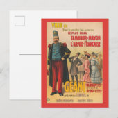 Circus Poster van de menigte bewonderen een Franse Briefkaart (Voorkant / Achterkant)