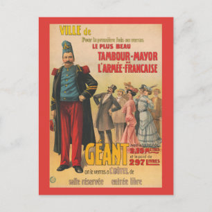 Circus Poster van de menigte bewonderen een Franse Briefkaart