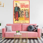 Circus Poster van de menigte bewonderen een Franse Canvas Afdruk (Insitu (Woonkamer))