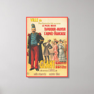 Circus Poster van de menigte bewonderen een Franse Canvas Afdruk