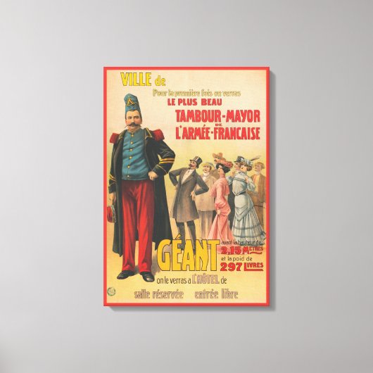 Circus Poster van de menigte bewonderen een Franse Canvas Afdruk (Voorkant)