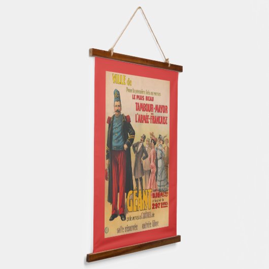 Circus Poster van de menigte bewonderen een Franse Hangend Wandkleed (Gebogen)
