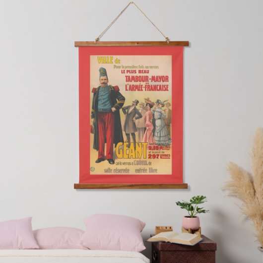 Circus Poster van de menigte bewonderen een Franse Hangend Wandkleed (Slaapkamer)