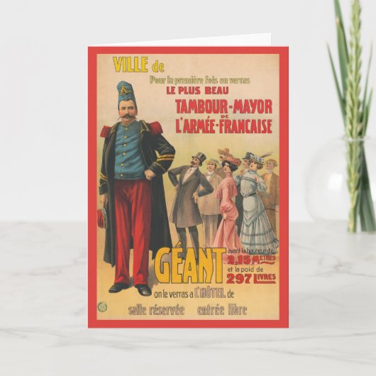 Circus Poster van de menigte bewonderen een Franse Kaart (Voorkant)