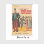 Circus Poster van de menigte bewonderen een Franse Sticker (Vel)