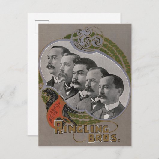circus Poster van de vijf broers Briefkaart (Voorkant / Achterkant)