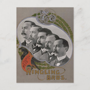 circus Poster van de vijf broers Briefkaart