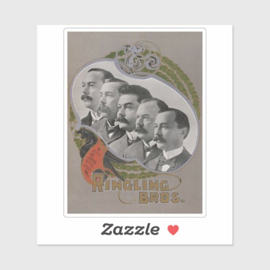  circus Poster van de vijf broers Sticker (Vel)