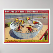 Circus Poster van de zeven Gaynells fietsen (Voorkant)