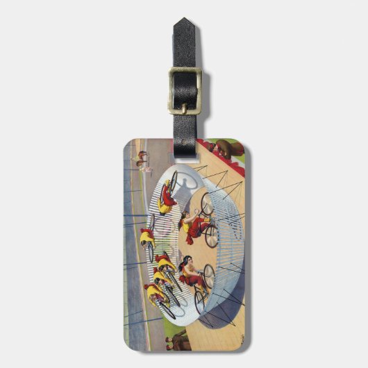 Circus Poster van de zeven Gaynells fietsen Bagagelabel (Voorkant verticaal)