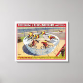 Circus Poster van de zeven Gaynells fietsen Canvas Afdruk (Voorkant)