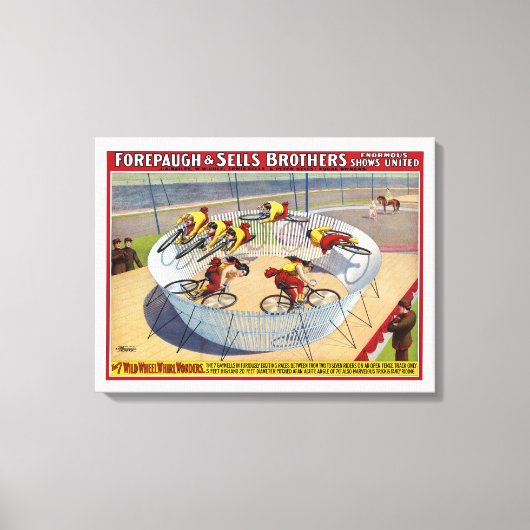 Circus Poster van de zeven Gaynells fietsen Canvas Afdruk (Voorkant)