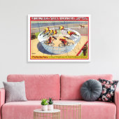 Circus Poster van de zeven Gaynells fietsen Canvas Afdruk (Insitu (Woonkamer))