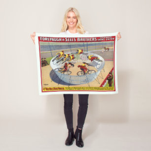 Circus Poster van de zeven Gaynells fietsen Fleece Deken