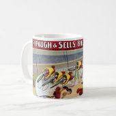 Circus Poster van de zeven Gaynells fietsen Koffiemok (Voorkant links)