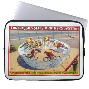 Circus Poster van de zeven Gaynells fietsen Laptop Sleeve