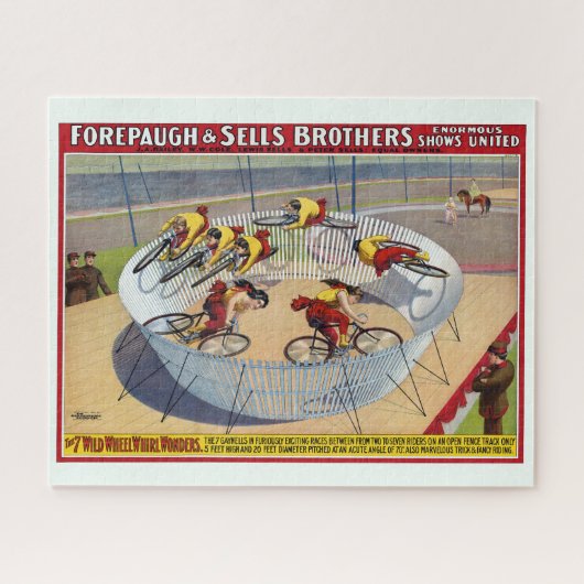 Circus Poster van de zeven Gaynells fietsen Legpuzzel (Horizontaal)