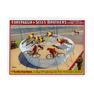 Circus Poster van de zeven Gaynells fietsen Magneet