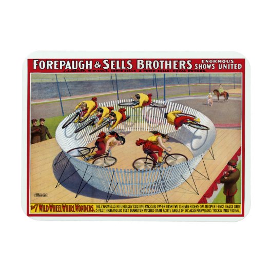 Circus Poster van de zeven Gaynells fietsen Magneet (Horizontaal)