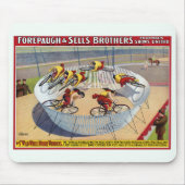 Circus Poster van de zeven Gaynells fietsen Muismat (Voorkant)