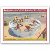 Circus Poster van de zeven Gaynells fietsen Sticker (Voorkant)