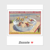 Circus Poster van de zeven Gaynells fietsen Sticker (Vel)