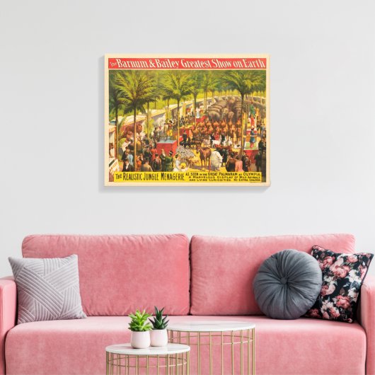  circus Poster van dieren en performers Canvas Afdruk (Insitu (Woonkamer))