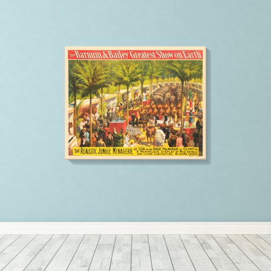  circus Poster van dieren en performers Canvas Afdruk (Insitu (Houten vloer))