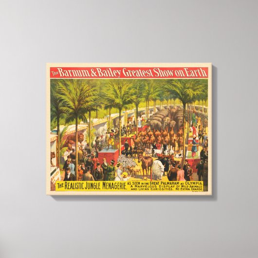  circus Poster van dieren en performers Canvas Afdruk (Voorkant)
