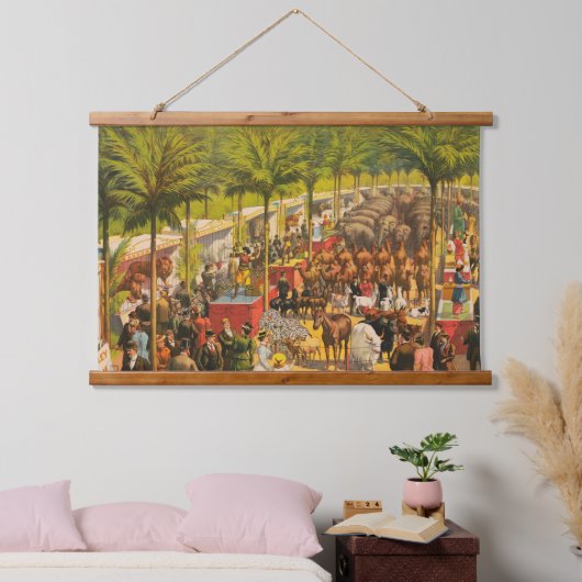  circus Poster van dieren en performers Hangend Wandkleed (Slaapkamer)