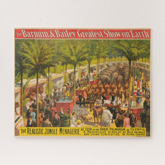 circus Poster van dieren en performers Legpuzzel (Horizontaal)