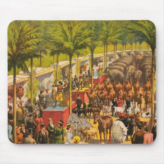  circus Poster van dieren en performers Muismat (Voorkant)