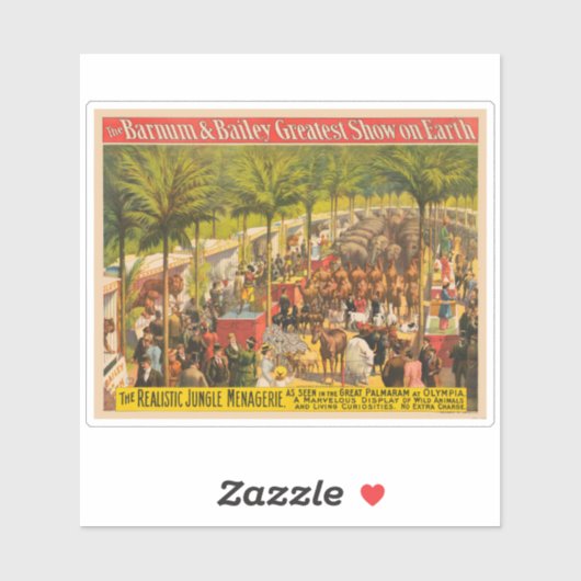  circus Poster van dieren en performers Sticker (Vel)