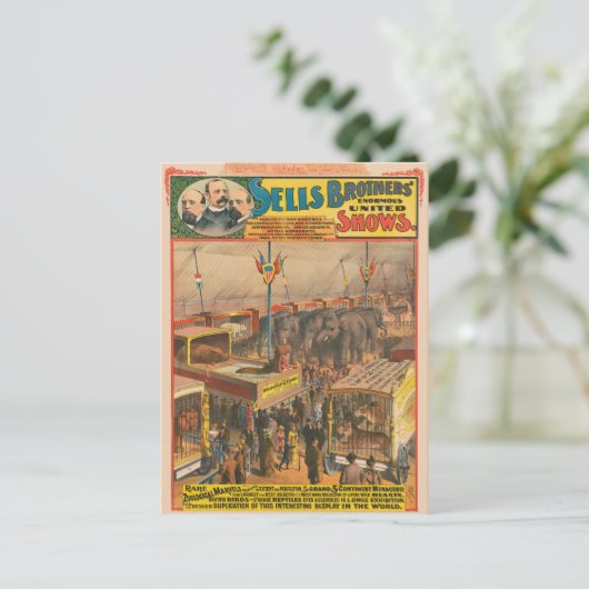 Circus Poster van Dieren tentoongesteld in een ten Briefkaart (Staand voorkant)